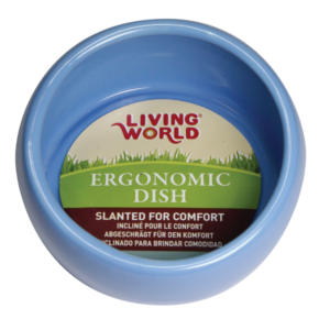 Living World Ergonomic Dish - Large - 420 mL (14.78 oz) - Blue/Ceramic